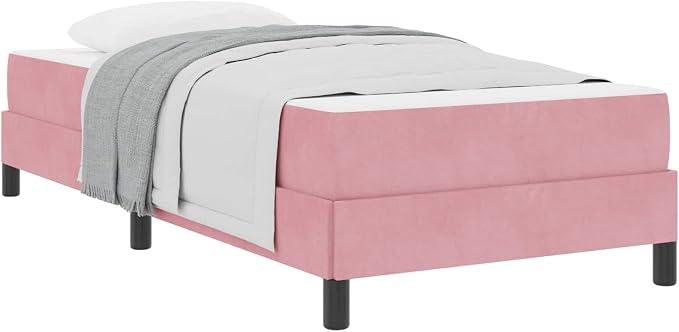 Boxspringbett mit Matratze 180x200 Rosa - Modernes Polsterbett 180 x 200 cm aus Stoff mit Lattenrost und Taschenfederkernmatratze, Elegantes Ehebett für Schlafzimmer und Gästezimmer