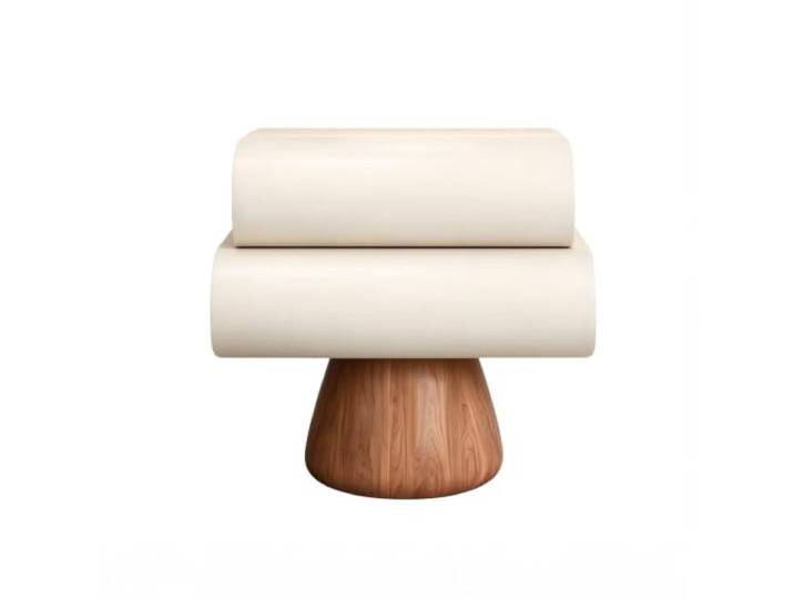 SilkRZlsss Nachttisch Aus Massivholz, 2 Ebenen, Modernes Design Beistelltisch, Holz, Geschwungene Form Fürs Schlafzimmer(#A)