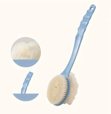 Inspire Essentials Long Handle Body Scrubber Soft Exfoliating Bath Brush sky Blue