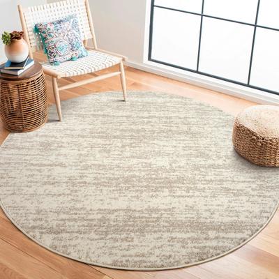 Teppich SANAT "Oslo, auch als Läufer und in Rund", beige (creme), H:10mm Ø:80cm, Kunstfaser, Teppiche, Teppich, meliert robuster Kurzflor, Wohnzimmer, Schlafzimmer, auch als Läufer