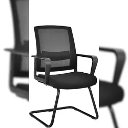 Costway 2er Set Freischwinger-Konferenzstühle mit Armlehnen