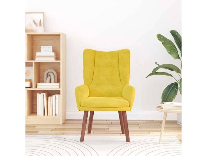 Jaune Fauteuil relaxant - SOLOMON - Chaise salon - 1 personne - Jaune 63x67x94 cm Velours FF4961