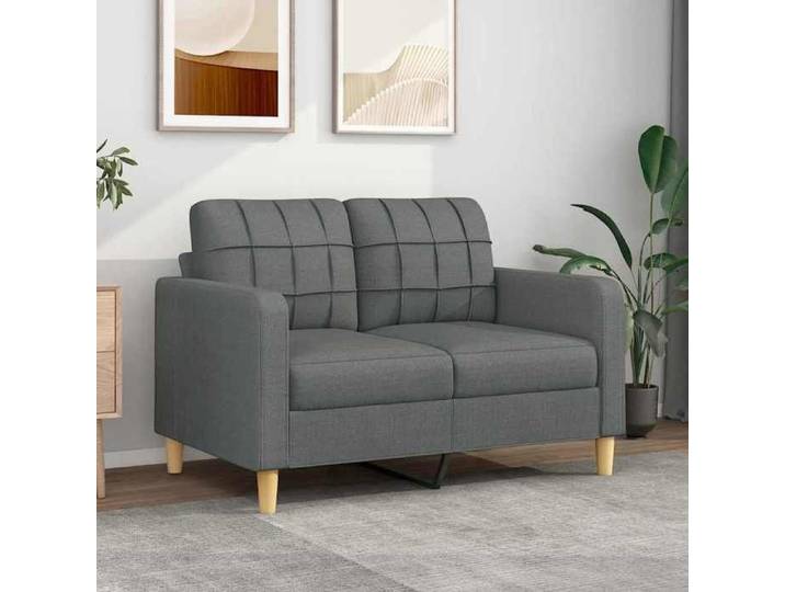 Canapé à 2 places Gris foncé 120 cm Tissu canapé canapé rembourré sièges de salon causeuse canapé de salon 359084