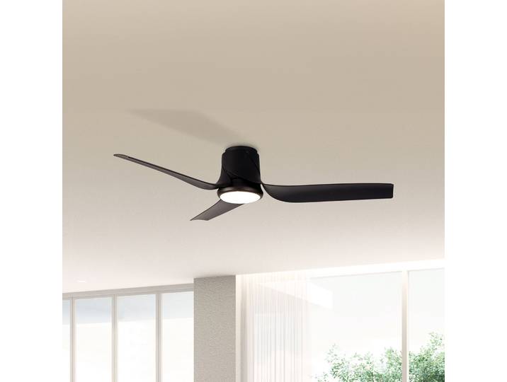 Ushuaia LED-Deckenventilator, schwarz, DC leise CCT - Mantra Mantra Iluminación - Wohnzimmer - Modern - Kunststoff