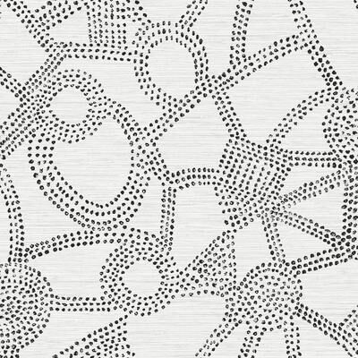 Roommates Nikki Chu White & Black Amhara Peel and Stick Wallpaper