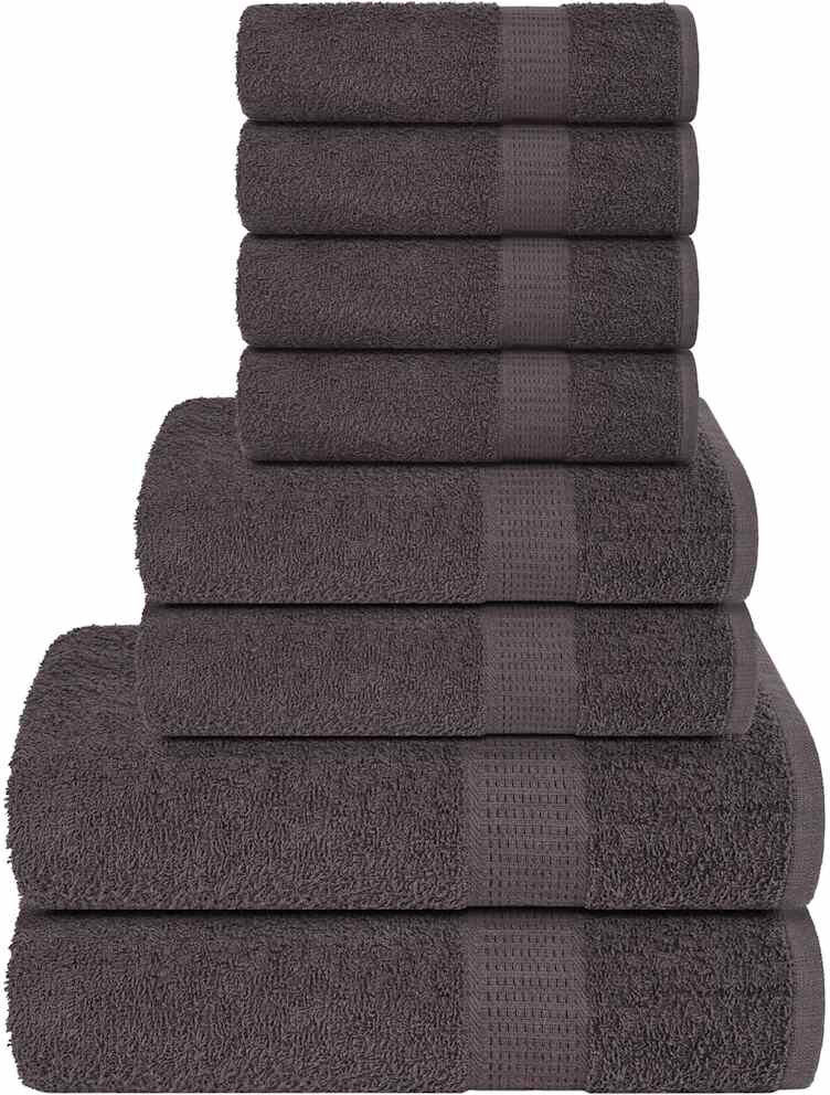 Brayden Studio Towel Set 360 Gsm 100% Cotton Anthracite Bath Towel;Hand Towel
