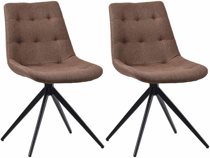 CLP Esszimmerstuhl Merna (2er Set, 2 St), Schwenk-Funktion, gepolstert, Metall-Gestell
