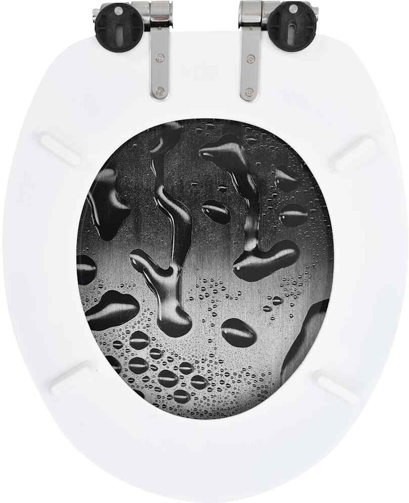 vidaXL lot de 2 Siège WC MDF Couvercle fermeture douceur Goutte d'eau