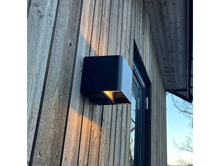 The Light Group LED Außenwandleuchte SLC Shadow, dimmbar, schwarz, Aluminium, Modern, Wandlampe