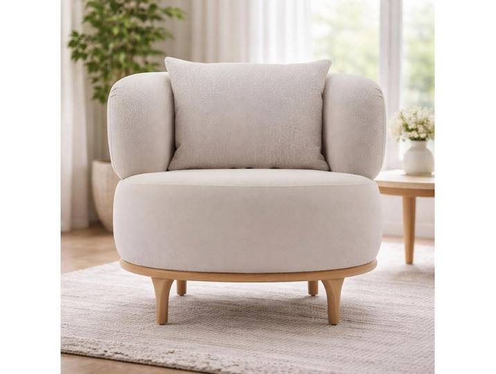 JVmoebel Relaxsessel Grauer Relaxsessel Stilvoller Stoffsessel Wohnzimmer Textilsessel (1-St), Made in Europa