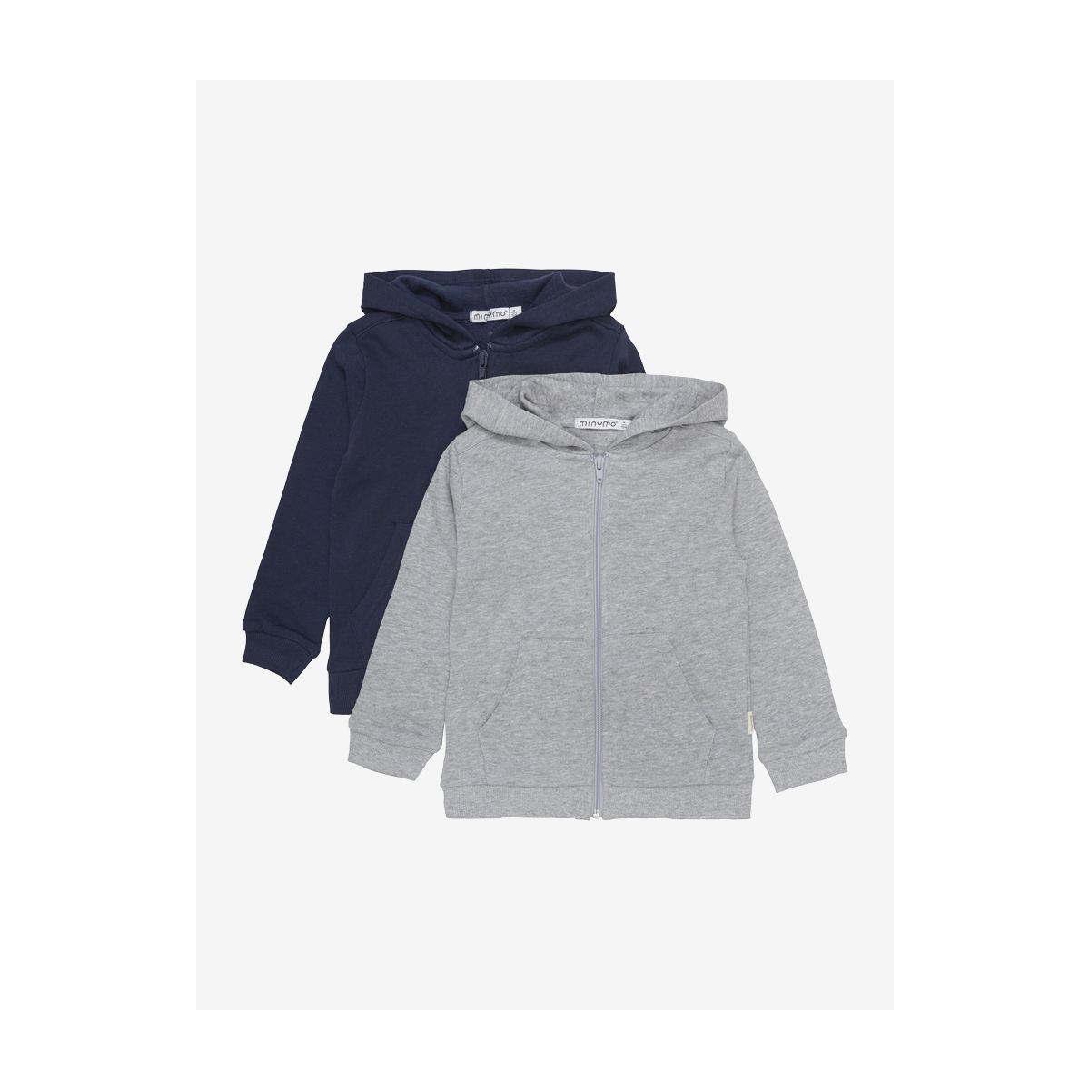 Minymo Sweat Jacket w. Hood (2-pack) hell grau melange (131) 92 5752-131-92