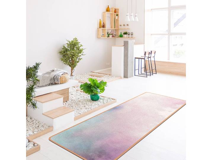 Läufer/Yogamatte Aquarellstruktur 183 x 61cm Violett/Violett