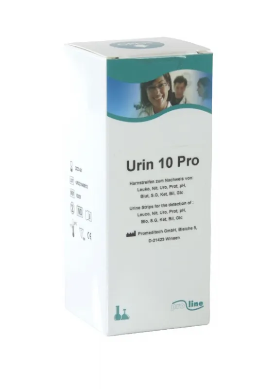 Promeditech GmbH Urinteststreifen ProLine Urin Pro 10 (100 Streifen) 10 Parameter 12025
