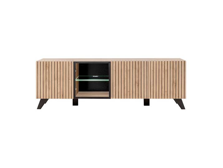 Lomadox Lowboard LATERZA-164, Fernsehschrank in Hickory Jackson (Kastanie) mit LED-Beleuchtung