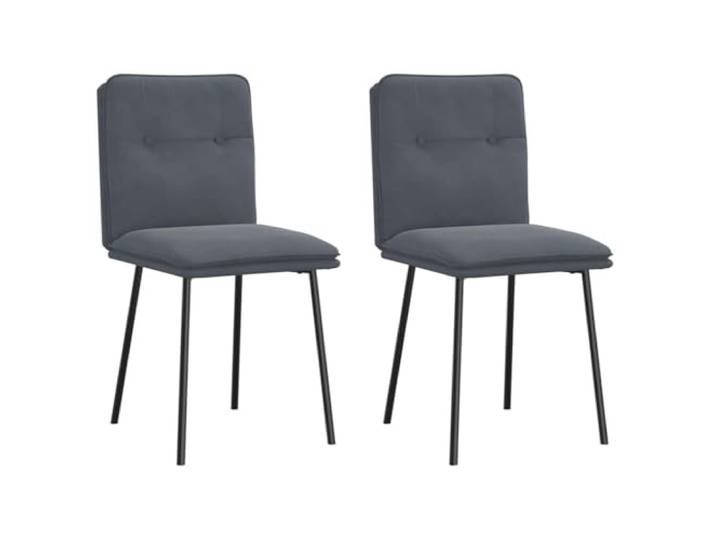 HMDNGOUT Esszimmerstühle 2 STK. Dunkelgrau Samt Metallgestell, Sperrholz, ergonomisches Design, dicker Schaumstoff, samtweiche Oberfläche, vielseitig
