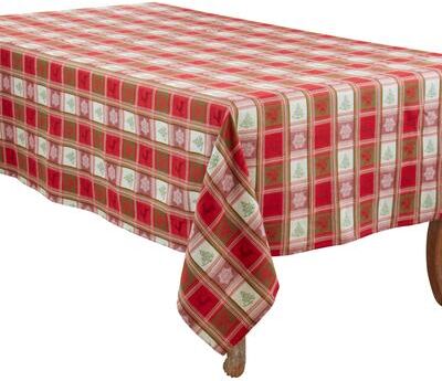 Saro Lifestyle Plaid Jacquard Christmas Tablecloth