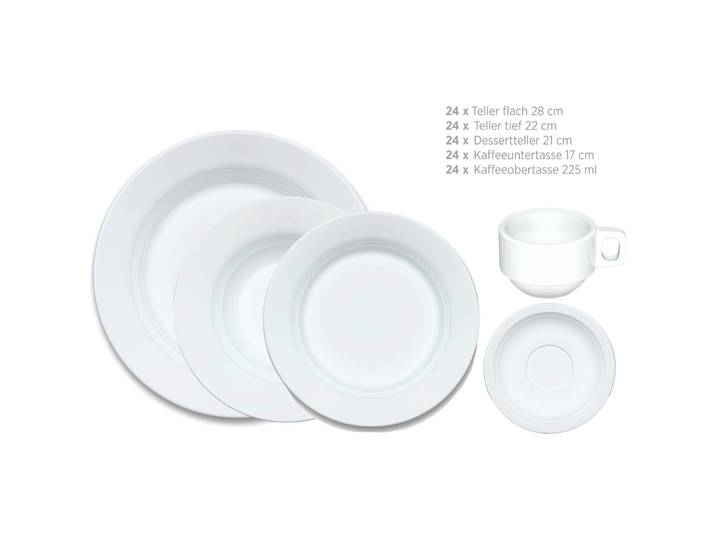 MÄSER Geschirr-Set 120-tlg. Marina Weiss Porzellan 120 Stk