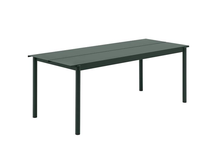 Muuto Table en acier Linear steel table 200 cm Dark green