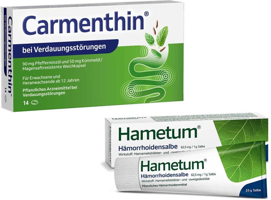 Hametum Hämorrhoidensalbe und Carmenthin 1Set