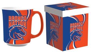 Evergreen Boise State University, 14 oz Ceramic Coffee Mug w/ Gift Box