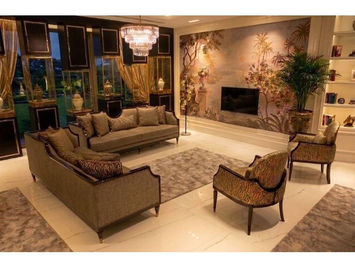 JVmoebel Polstergarnitur Modernes Wohnzimmer Set Sofas Sessel Stilvolles Wohnen Exklusives, (4-tlg), Made in Europa