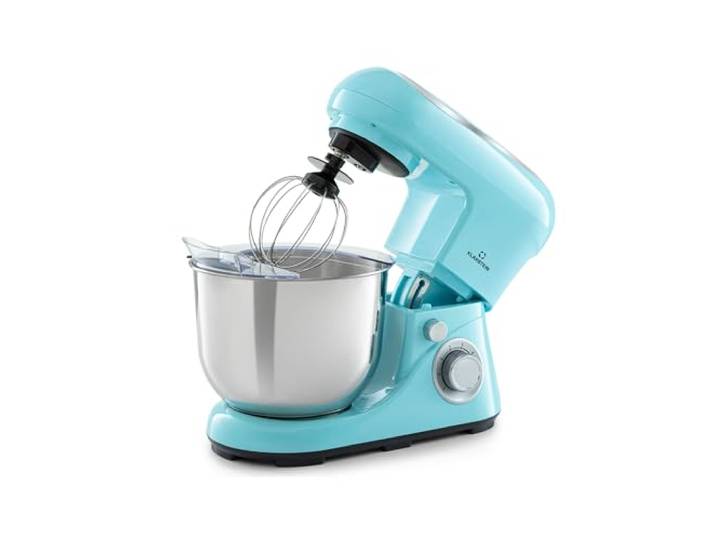 Klarstein Knetmaschine Küchenmaschine zum Backen, 1300W Teigmaschine Klein, 6 Stufen, Schneebesen Rühr- & Knethaken, 5L Schüssel, Planetenrührwerk, Rührmaschine mit Mixer, Küchenmaschinen für Brotteig