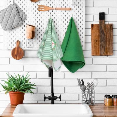 Northlight "Solid and Striped Merry Christmas Kitchen Tea Towels - 26"" - Set of 2"
