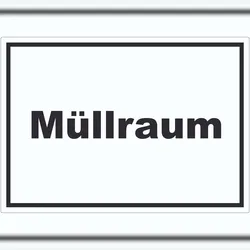HB-Druck Müllraum Aufkleber mit Text Abfall Mülltrennung waagerecht A4 (210x297mm)