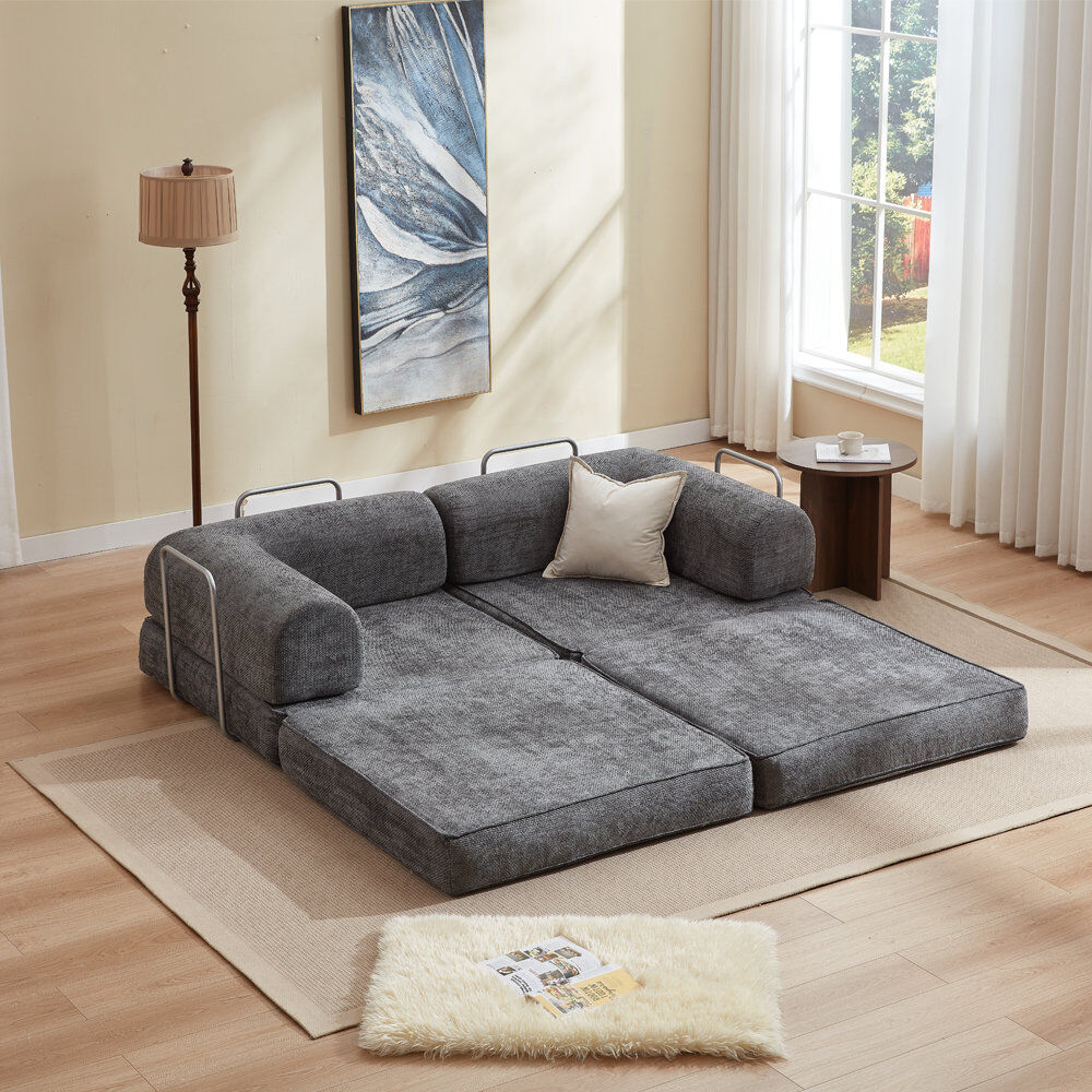 Brayden Studio Upholstered Daybed Grey 70cm H X 200cm W X 100cm L