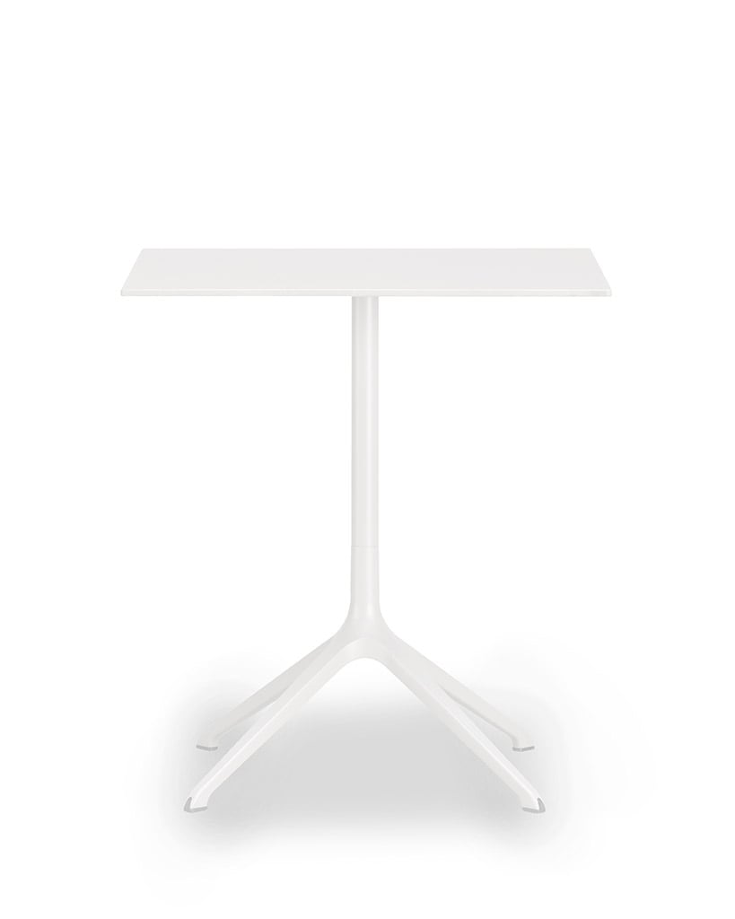 Kristalia Elephant Outdoor Tisch quadratisch klappbar (Tischplatte Laminat weiß,... Tischplatte Laminat weiß, Beine Aluminium weiß lackiert | 69 x 69cm 01ELP08