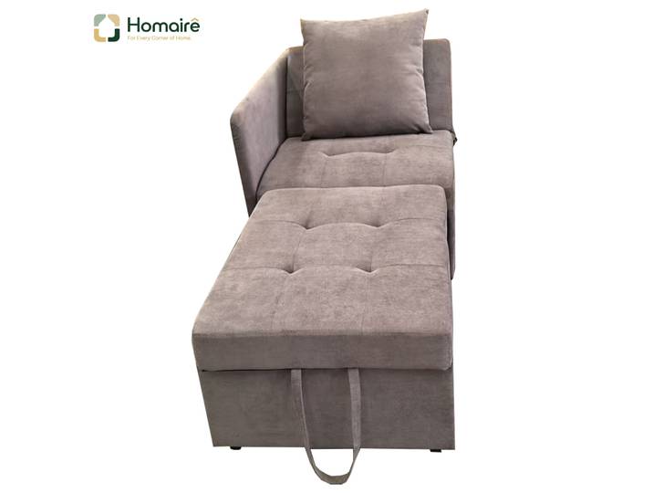 Sofa Mit Modulen Grau Aus Polyester 177 X 68 X 65 Cm Homaire