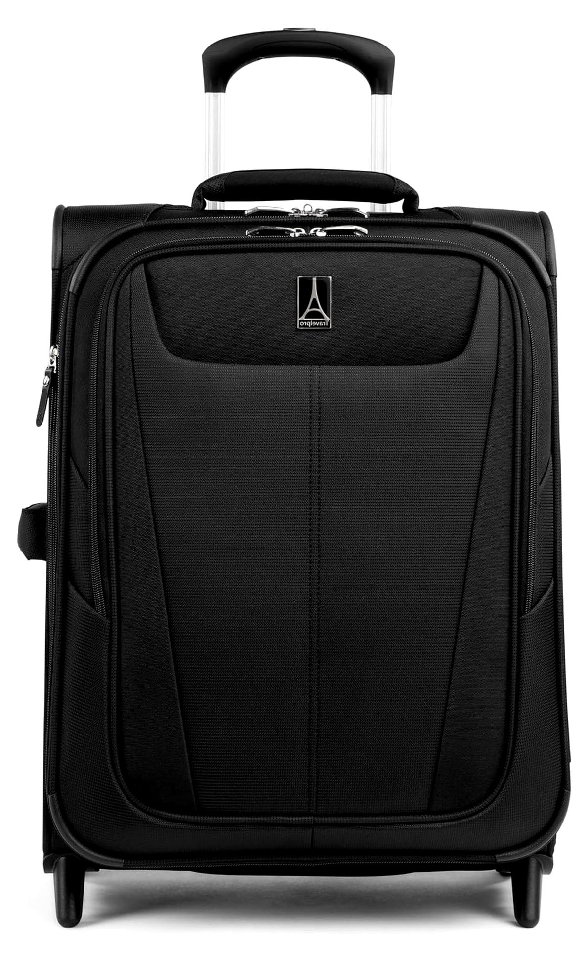 Maxlite 5 Softside erweiterbares aufrechtes Handgepäck mit 2 Rädern, Leichter Koffer, Herren und Damen, Schwarz, Handgepäck 56x41x20 cm