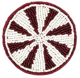 Saro Lifestyle "Holiday Peppermint Beaded Coaster (Set of 4) - 4"""