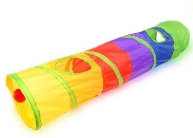 Uplift Essentials Rainbow Collapsible Cat Tunnel & Interactive Indoor Outdoor Play Tube tube