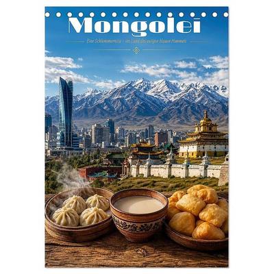 Mongolei – Eine Schlemmerreise ins Land des ewigen blauen Himmels (Tischkalender 2027 DIN A5 hoch), CALVENDO Monatskalender