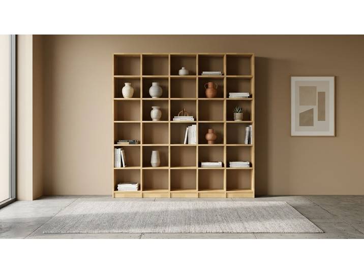 Bücherwand nach Maß Buche Natur geölt