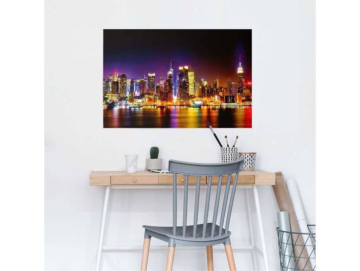 Poster Manhattan Skyline Papier Multicolor 61 x 92 x 0cm