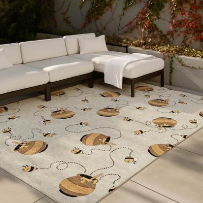 Addison Rugs Machine Washable Indoor/ Outdoor Kids Honeybee Chantille Rug