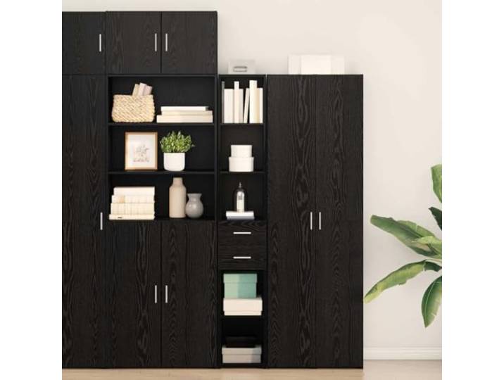 HEFZGDB Klassisches Highboard in Weiß aus Holzwerkstoff 30x42,4x185,2 cm mit viel Stauraum, Highboard mit Wandhalterung zur Sicherung und zeitlos modernem Design