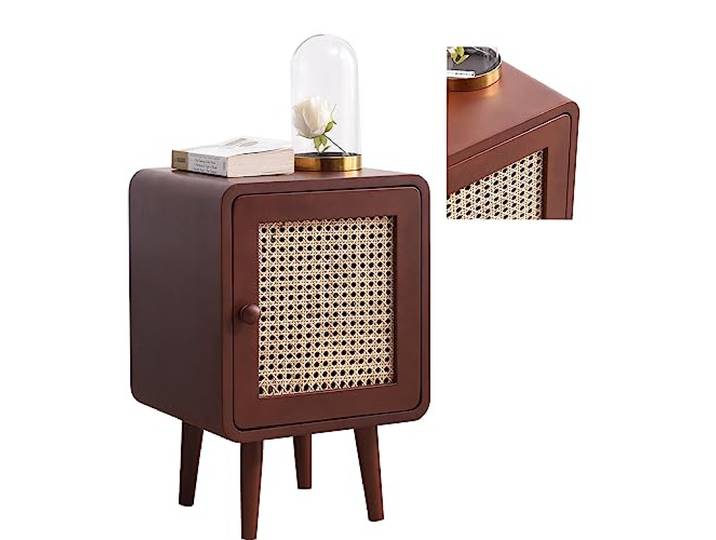 Rattan Beistelltisch,Side Table Bedroom,Nachttisch Rattan,Bedside Table,Nachttische,Nachtkästchen,Couchtisch,Beistellschrank,Einfacher Aufbewahrungsschrank,für Wohnzimmer,Schlafzimmer,Empfangsraum ( C