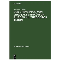 Sigalas:Des Chrysippos von Jerusalem En, Fachbücher von Antonios Sigalas