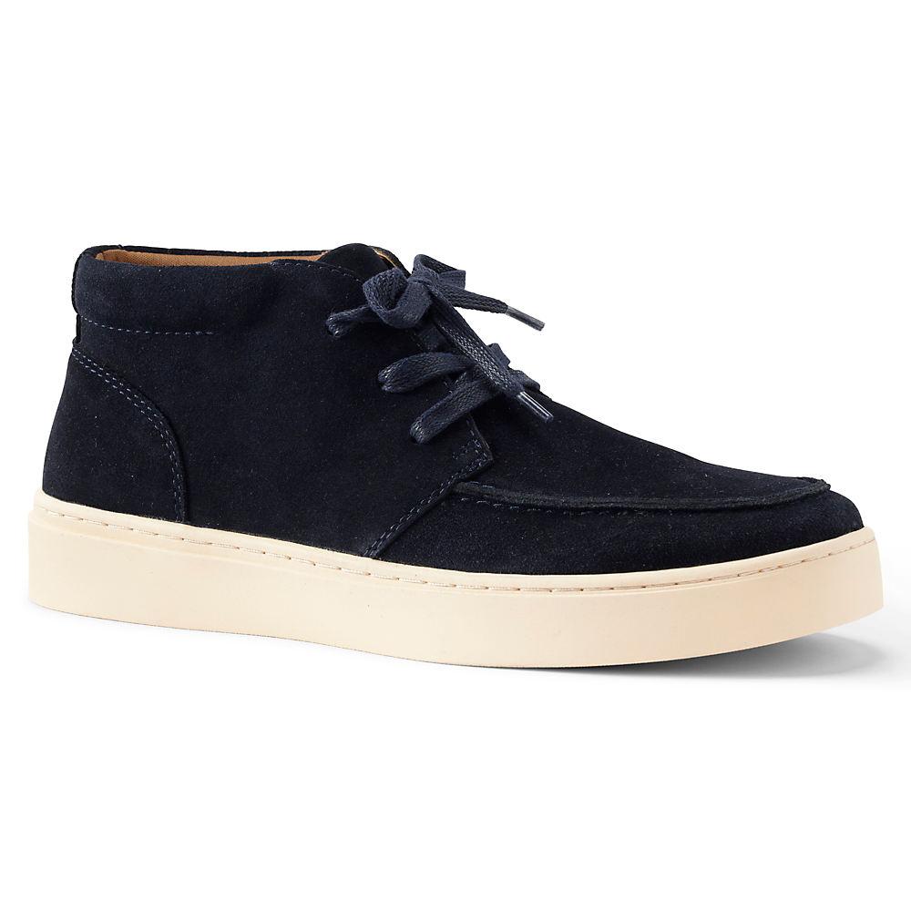 Schnürboots aus Veloursleder, Herren, size: regular, Blau, Rauleder, by Lands' End
