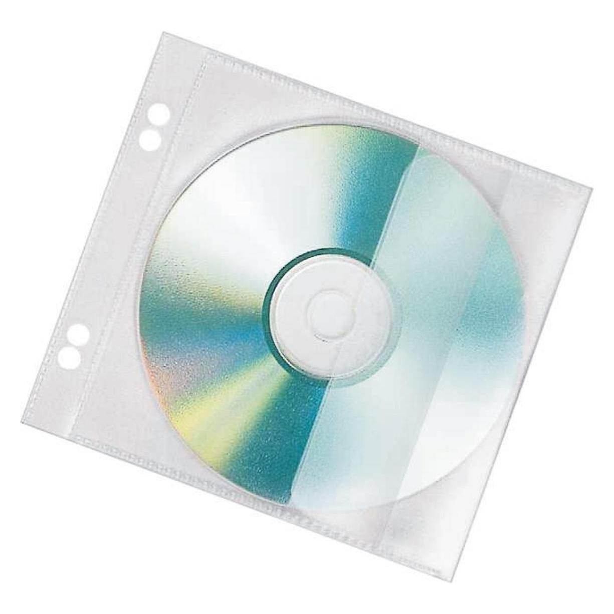 Veloflex CD/DVD Hüllen zum Abheften, PP-Folie, 100er Pack, transparent (4366100)