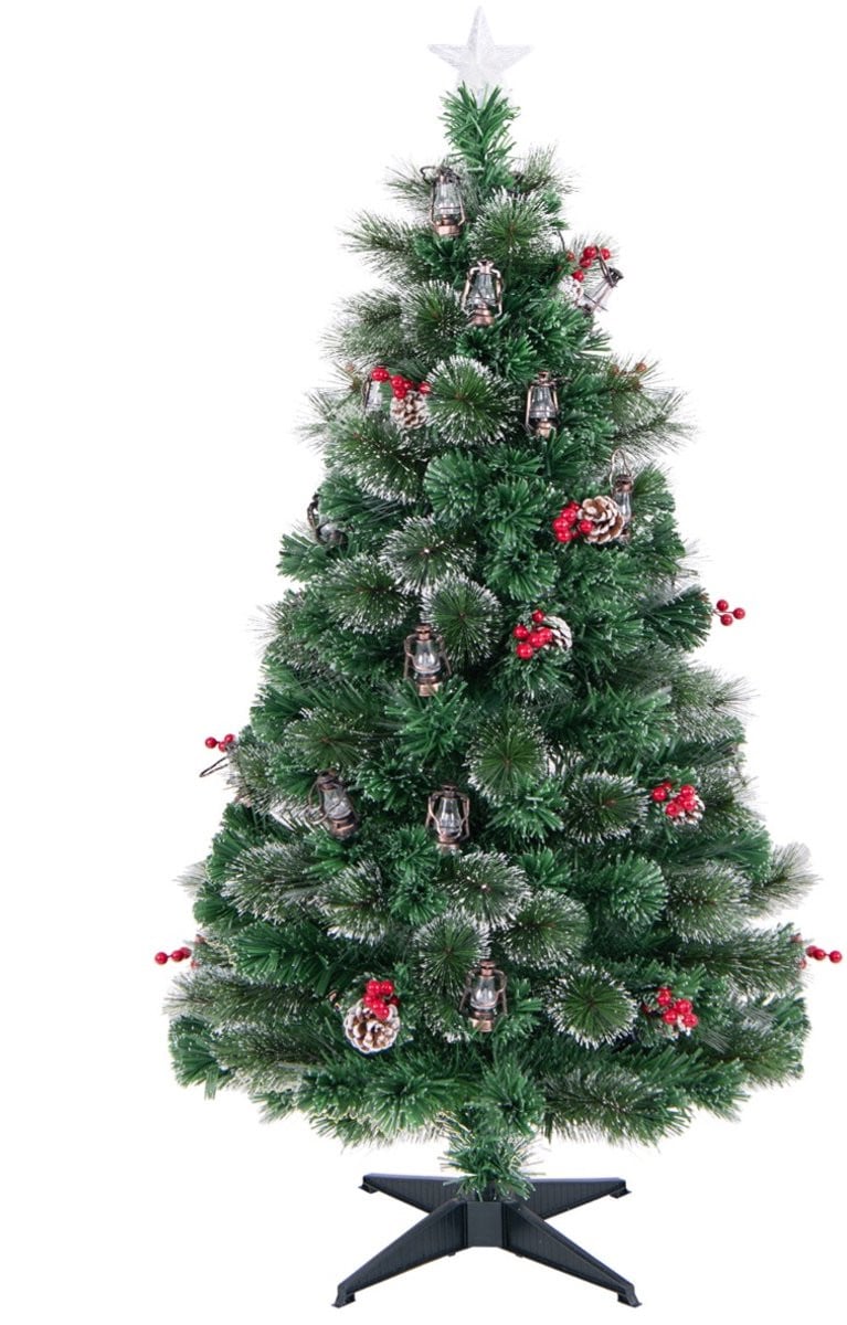 SureDeal Kunstkerstboom met warmwitte LED-verlichting in groen en wit