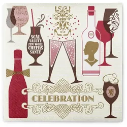 Sovie HORECA Serviette Celebration in Champagner-Bordeaux aus Linclass® Airlaid 40 x 40 cm, 50 Stück - Wein Feier Geburtstag Anstoßen