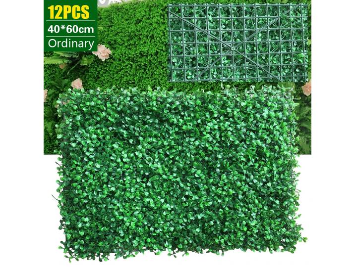 Écran de haie artificielle 60x40cm, 12 pièces, clôture de confidentialité, fausses feuilles de plantes, panneaux d'herbe de buis pour décoration de jardin de maison, décoration murale de cour
