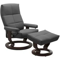 Stressless Sessel mit Hocker David Classic Leder Grau Batick Grey L (Large)