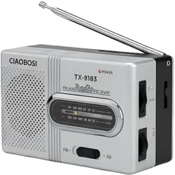 Avizar Taschenradio FM/AM mit stabiler Antenne (AM, FM, Radio Frequency (RF)), Radio, Grau