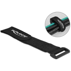 DELOCK Klett-Kabelbinder Schlaufe L280 xB38mm schwarz 3Stk.