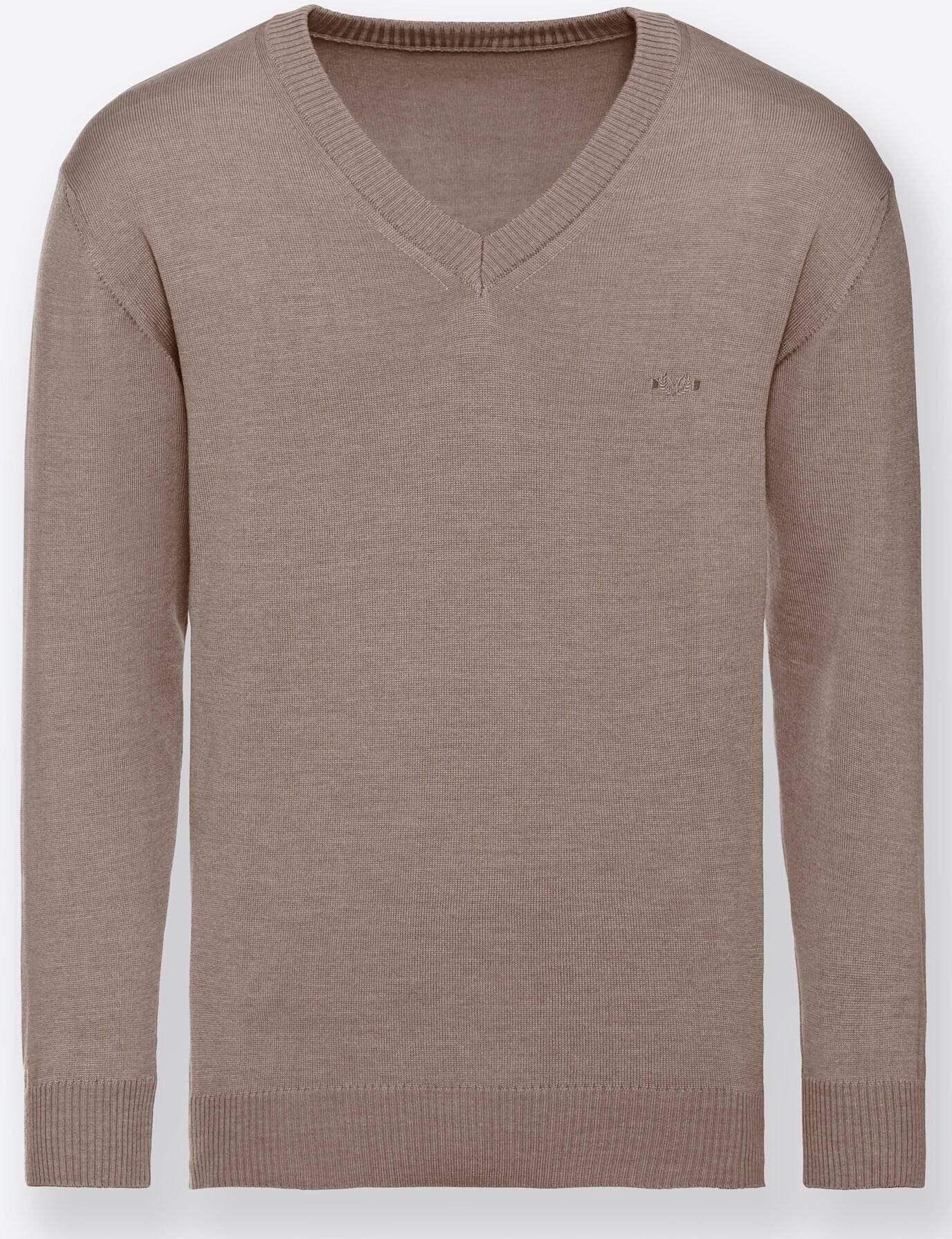 V-Ausschnitt-Pullover MARCO DONATI "V-Pullover", Herren, Gr. 58, beige (natur, meliert), 100% Schurwolle, meliert, unifarben, Pullover V-Ausschnitt-Pullover natur, meliert 58